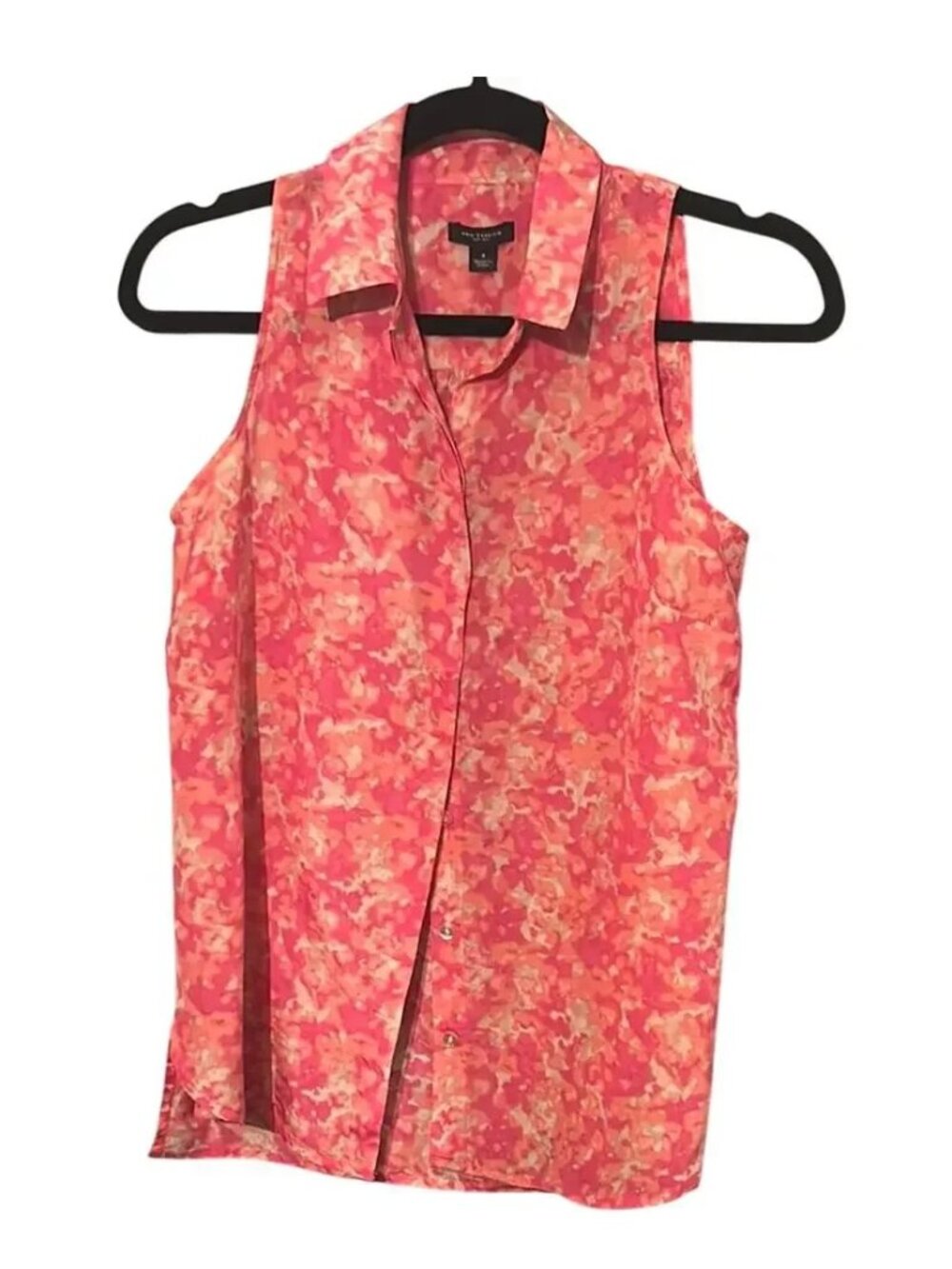 Ann Taylor Sleeveless Silk and Cotton Floral Top